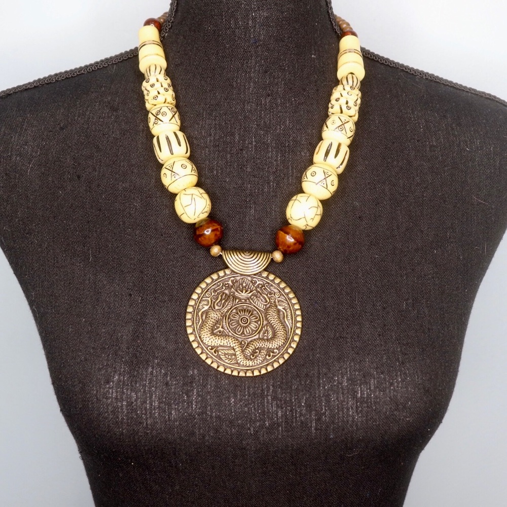 Handmade African-Inspired Tribal Chunky Necklace